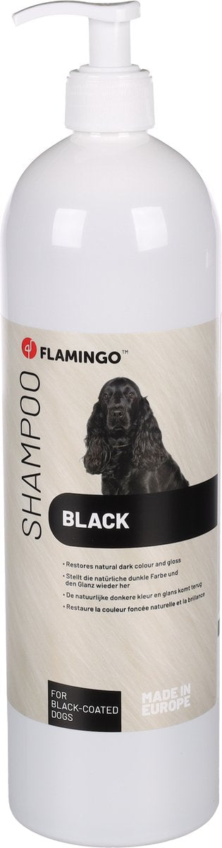 Flamingo hondenshampoo zwarte vacht – 1l – kleurherstellend hydraterend – vachtverzorging