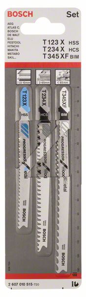 Bosch accessoires 3-delige decoupeerzaagbladenset t 123 x; t 234 x; t 345 xf 1st - 2607010515