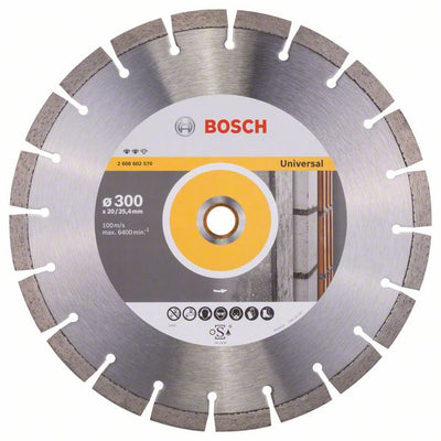 Bosch accessoires diamantdoorslijpschijf expert for universal 300 x 20,00+25,40 x 2,8 x 12 mm 1st | op=op - 2608602570