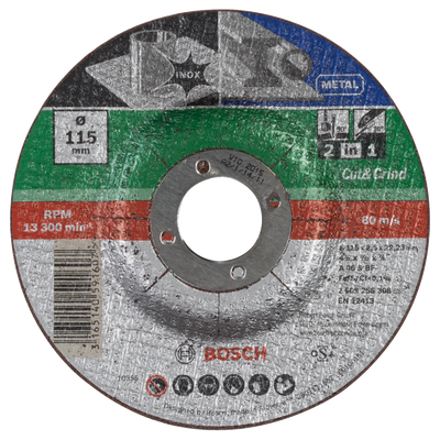 Bosch accessoires doorslijpschijf 2 in 1 metaal+inox, 115 x2,5 gebo - 2609256308