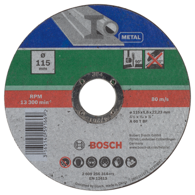 Bosch accessoires doorslijpschijf metaal | 115 x1,6 | recht - 2609256314