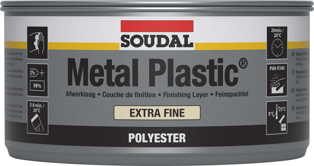 Soudal metal plastic extra fine | polyesterplamuur | 2 kg | wit | 30035 - 103425
