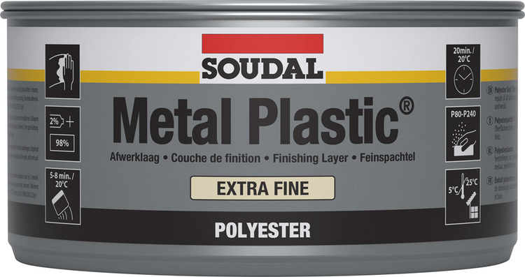 Soudal metal plastic extra fine | polyesterplamuur | 2 kg | wit | 30035 - 103425