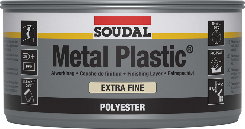 Soudal metal plastic extra fine | polyesterplamuur | 2 kg | wit | 30035 - 103425