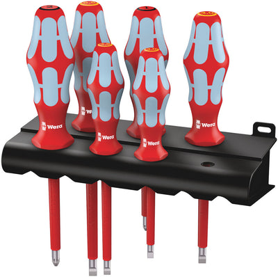 Wera 3165 i 6 schroevendraaierset, roestvrij staal + rek (rood blauw, 6-delig)