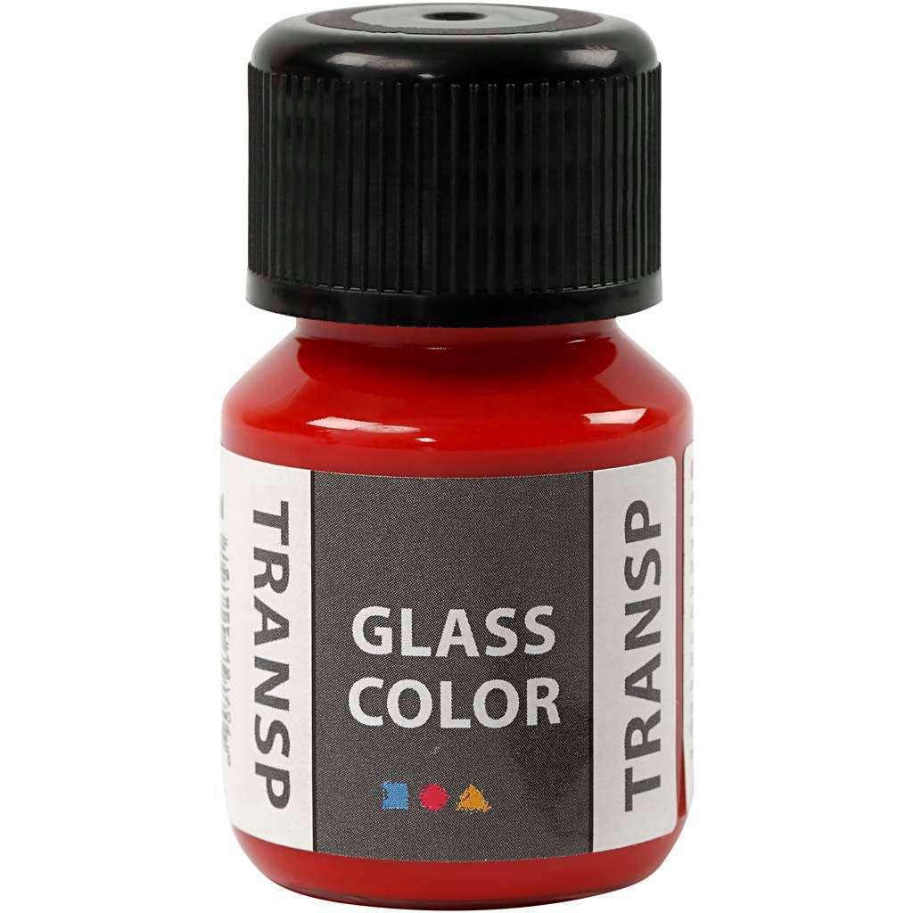 Creativ company glass color transparent, rood, 30 ml 1 fles