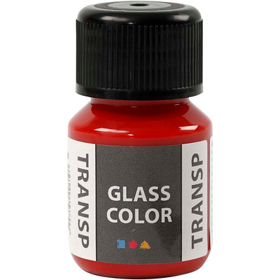 Creativ company glass color transparent, rood, 30 ml 1 fles