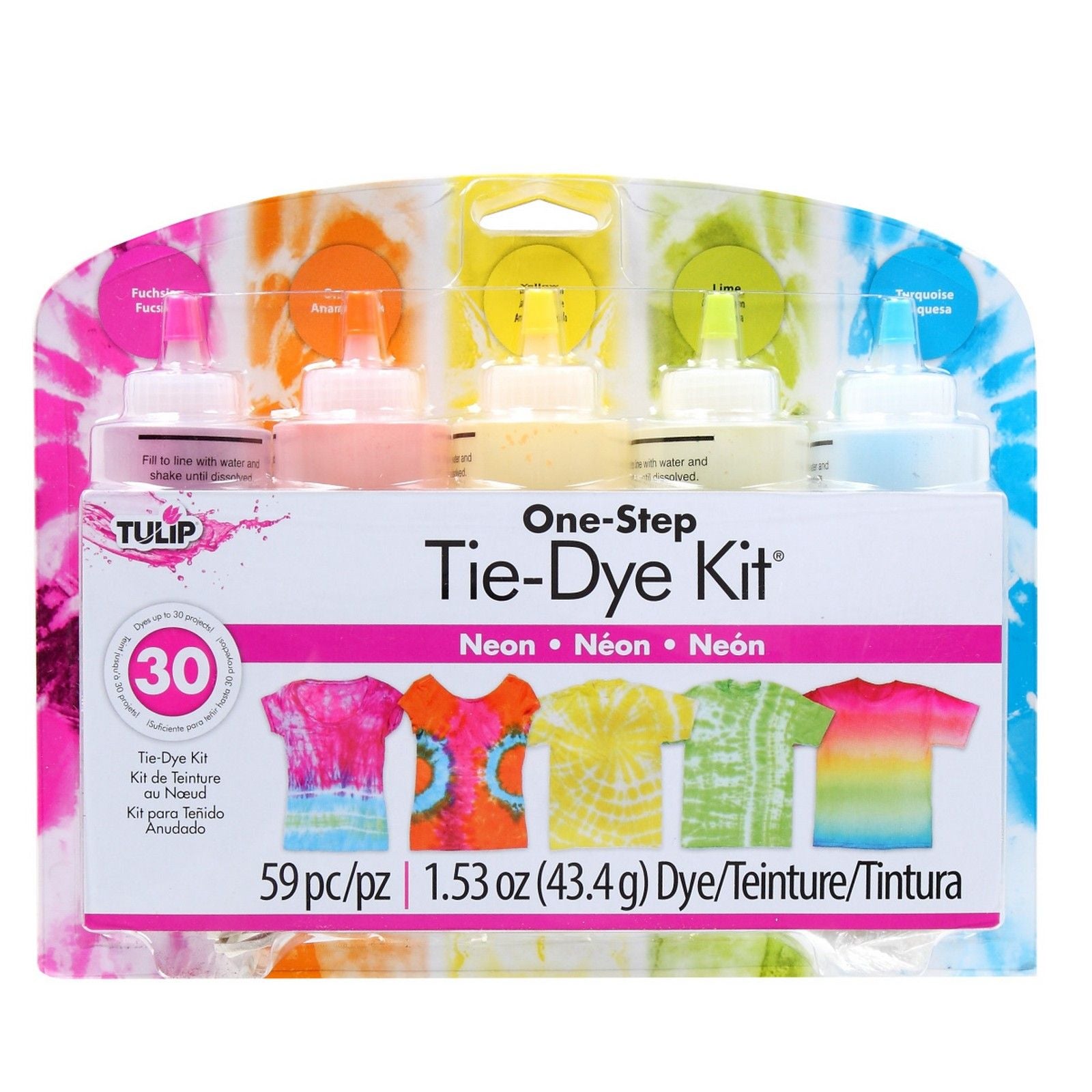 Tulip one-step tie dye tulip • tie-dye kit 5 kleuren neon