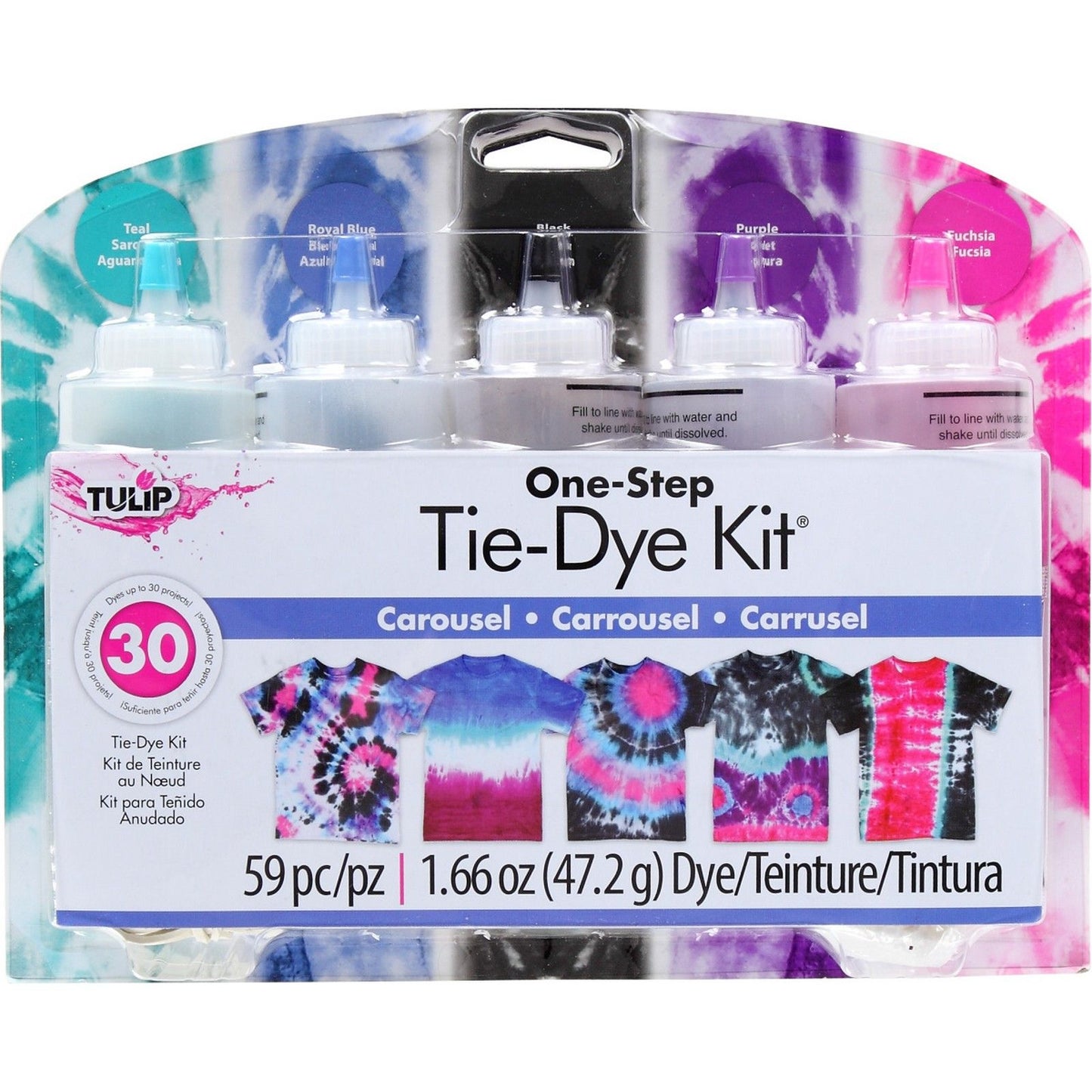 Tulip one-step tie dye tulip • tie-dye kit 5 kleuren carousel