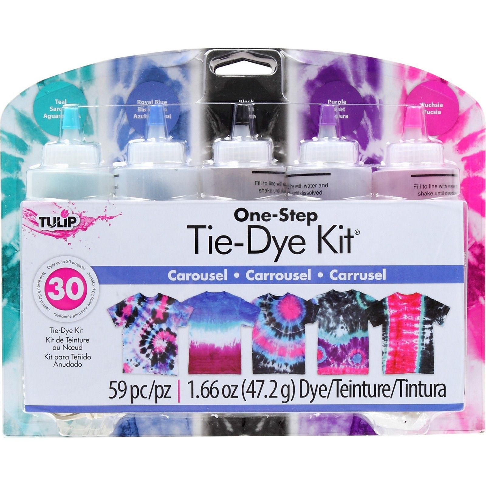 Tulip one-step tie dye tulip • tie-dye kit 5 kleuren carousel