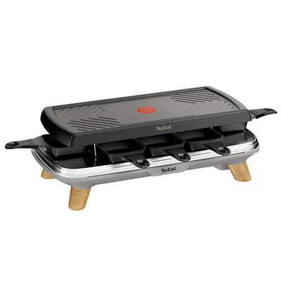 Tefal re610d 3in1 8-persoons raclette zwart rvs hout