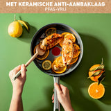 Tefal renew+ hapjespan - ø24 cm - met deksel - keramisch - pfas-vrij - geschikt voor inductie - afbeelding 4