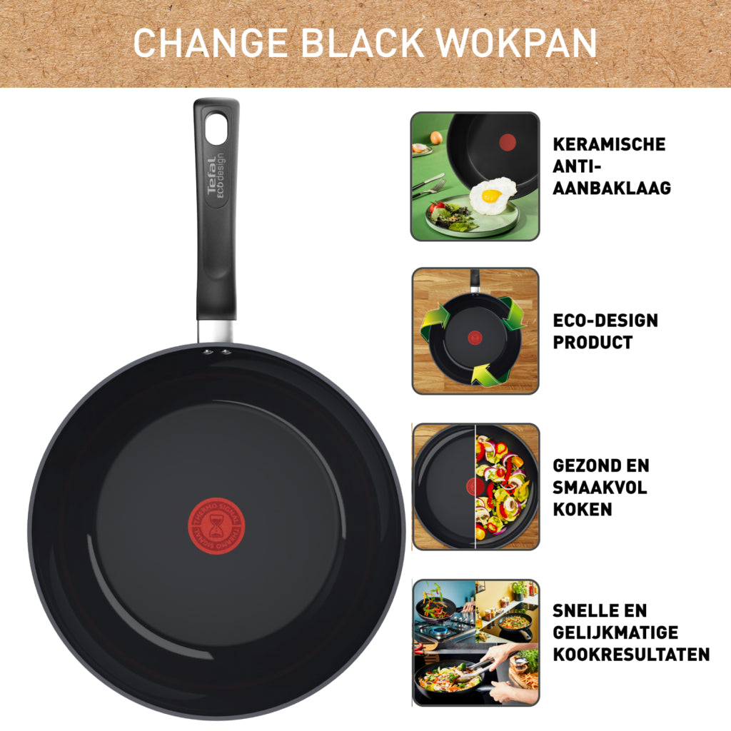 Tefal change black wokpan ø28cm