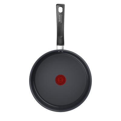 Tefal hapjespan keramisch 24cm inductie zwart met deksel.