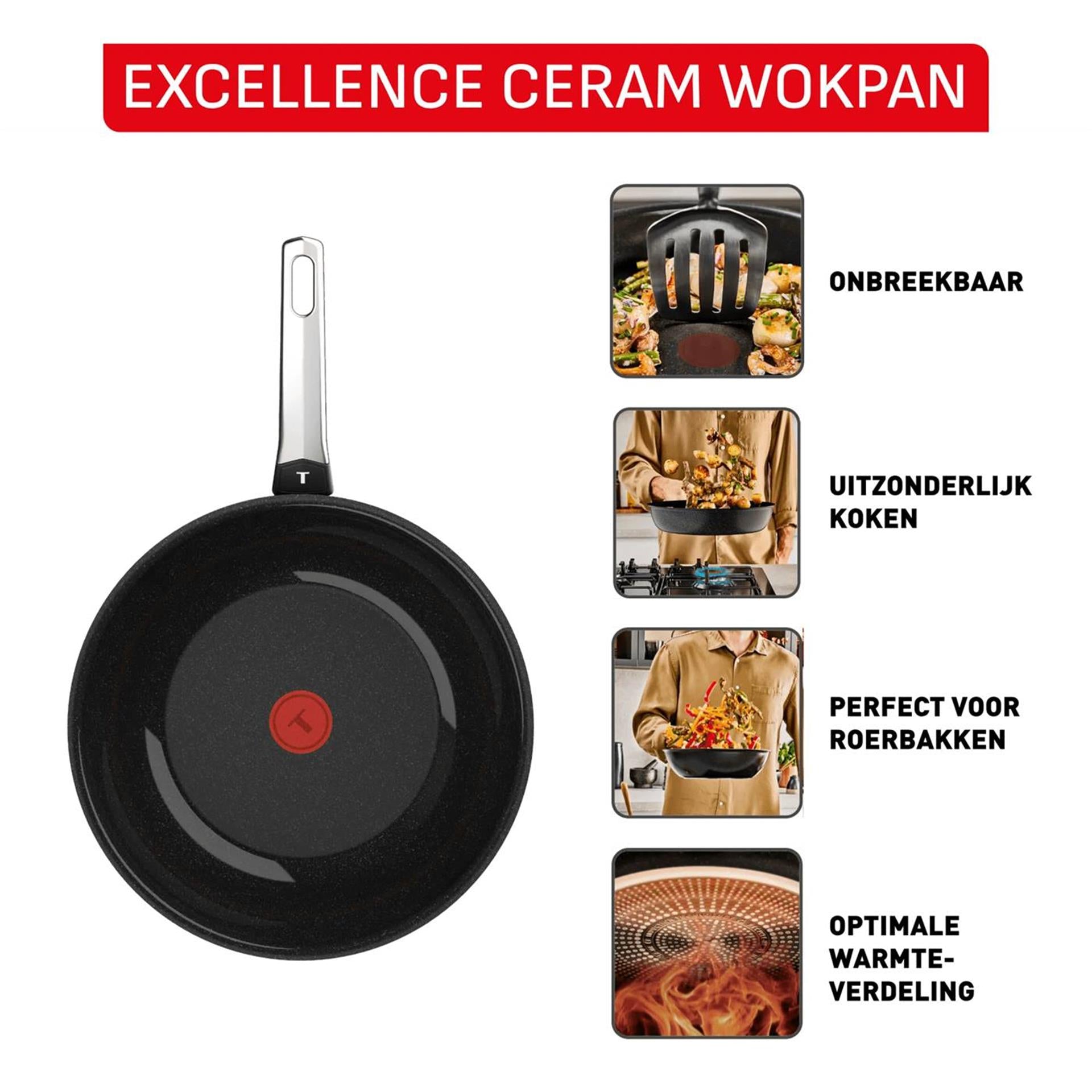 Tefal excellence ceramic wokpan ã˜28cm