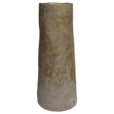 Mansion atmosphere vaas isa beige wit keramek 11.5x29cm