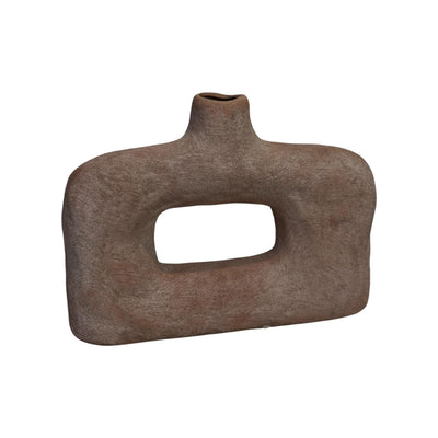 Mansion atmosphere vaas pipo aardewerk beige 29x8x21.5cm