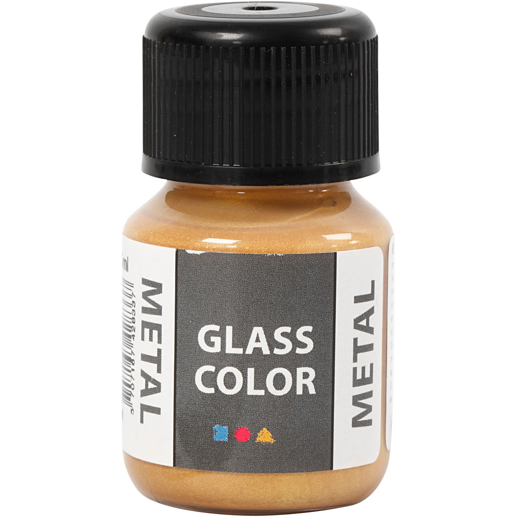 Creativ company glass color metal, goud, 30 ml 1 fles