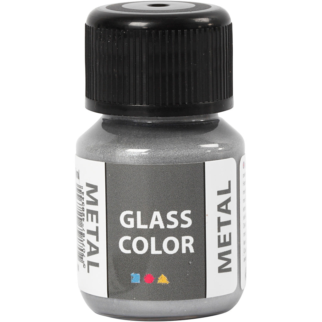 Creativ company glass color metal, zilver, 30 ml 1 fles