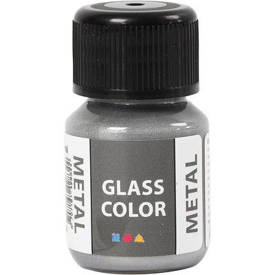 Creativ company glass color metal, zilver, 30 ml 1 fles