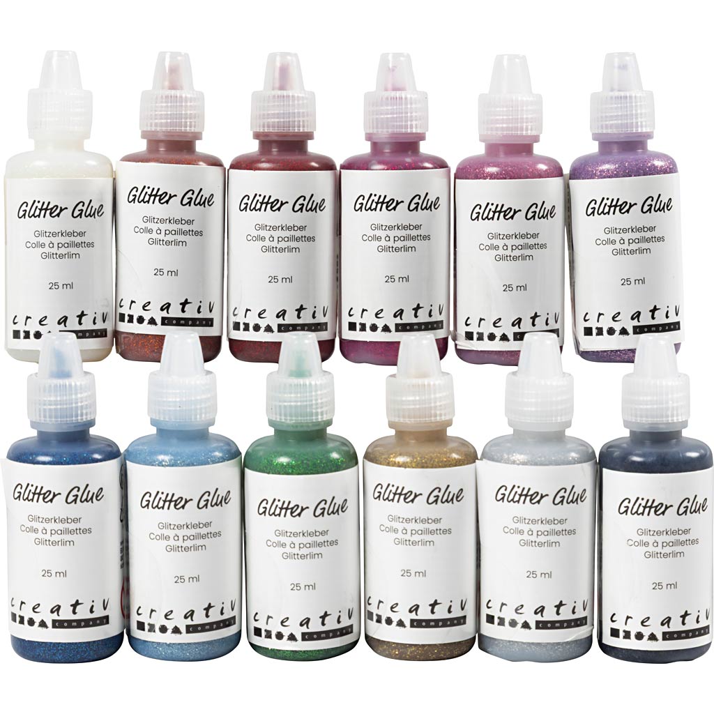 Creativ company http: www.cchobby.nl glitterlijm-diverse-kleuren-12x25-ml-1-doos