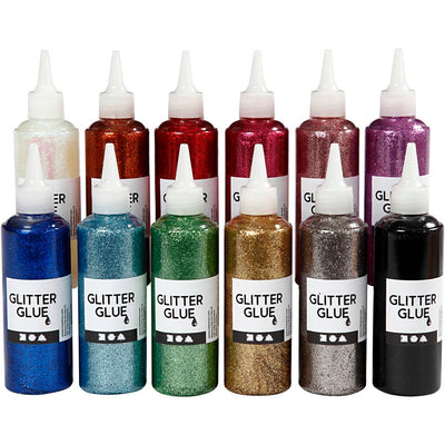 Creativ company glitterlijm set 12 kleuren 118ml