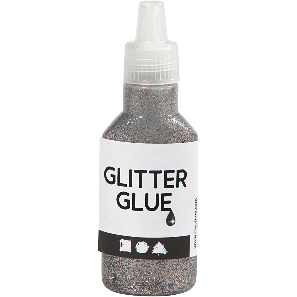 Creativ company glitterlijm, zilver, 25 ml 1 fles