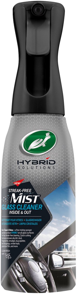 Turtle wax hs streak-free mist glass cleaner - unieke autoglasreiniger – voor binnen buiten – in één stap reinigen en glanzen - verwijdert stof, vlekken, vingerafdrukken en insecten – voor een streeploos resultaat - 591ml