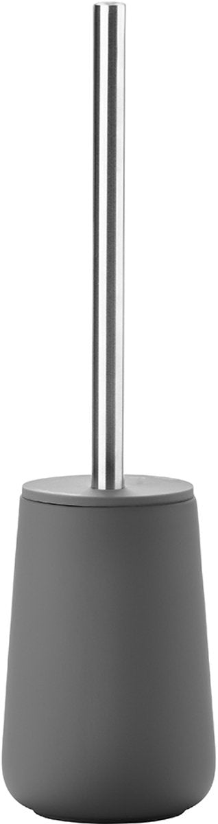 Zone denmark nova toiletborstel met houder - wc borstel vrijstaand - toilet badkamer accessoires - porselein - 37 x 10,3 cm - grijs