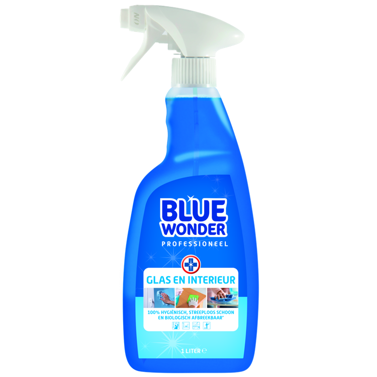 Blue wonder 1070319 - prof glas en int. reiniger 1l | 6 stuks
