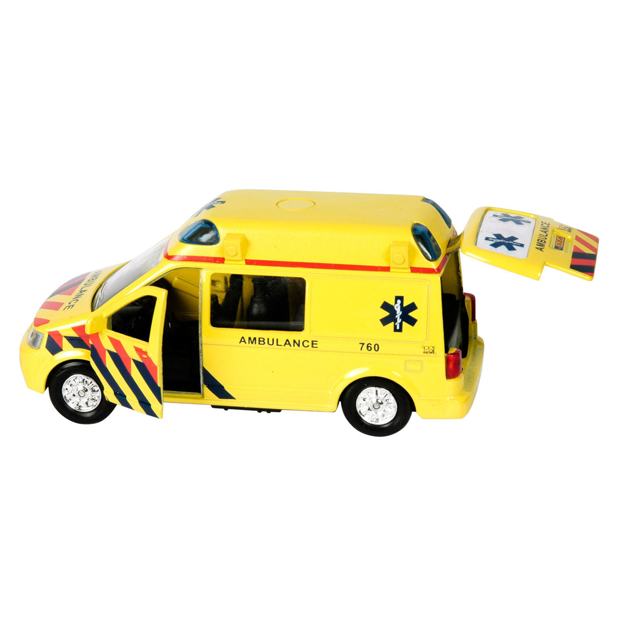 Kids globe die cast pull back ambulance met licht
