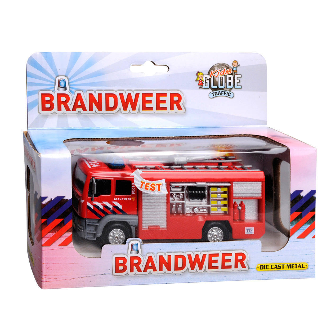 Brandweer blusauto met licht en geluid