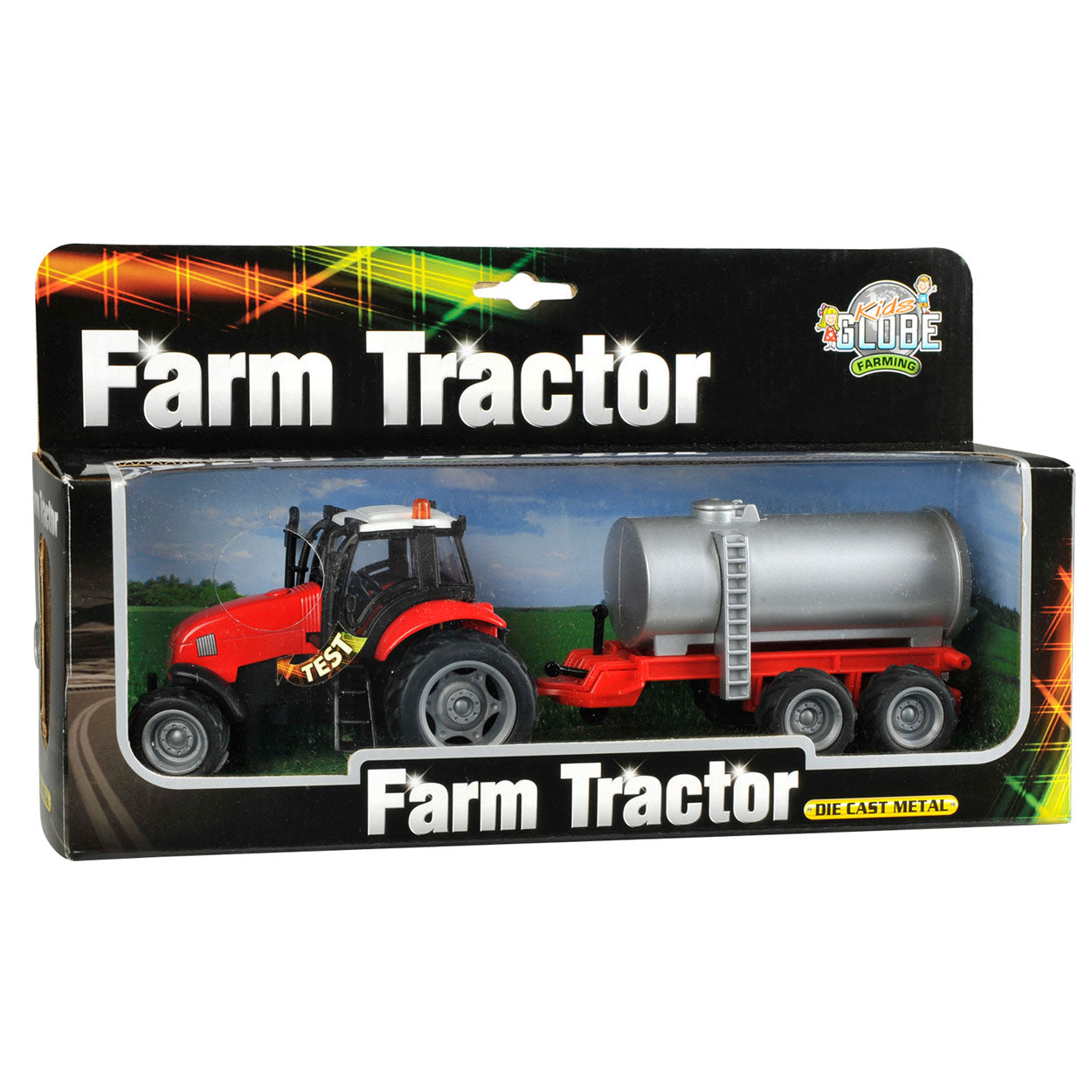 Kids Globe Globe Tractor met Aanhanger Licht Geluid 1:32