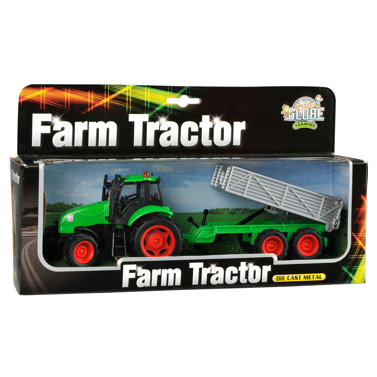 Kids Globe Globe Tractor met Aanhanger Licht Geluid 1:32