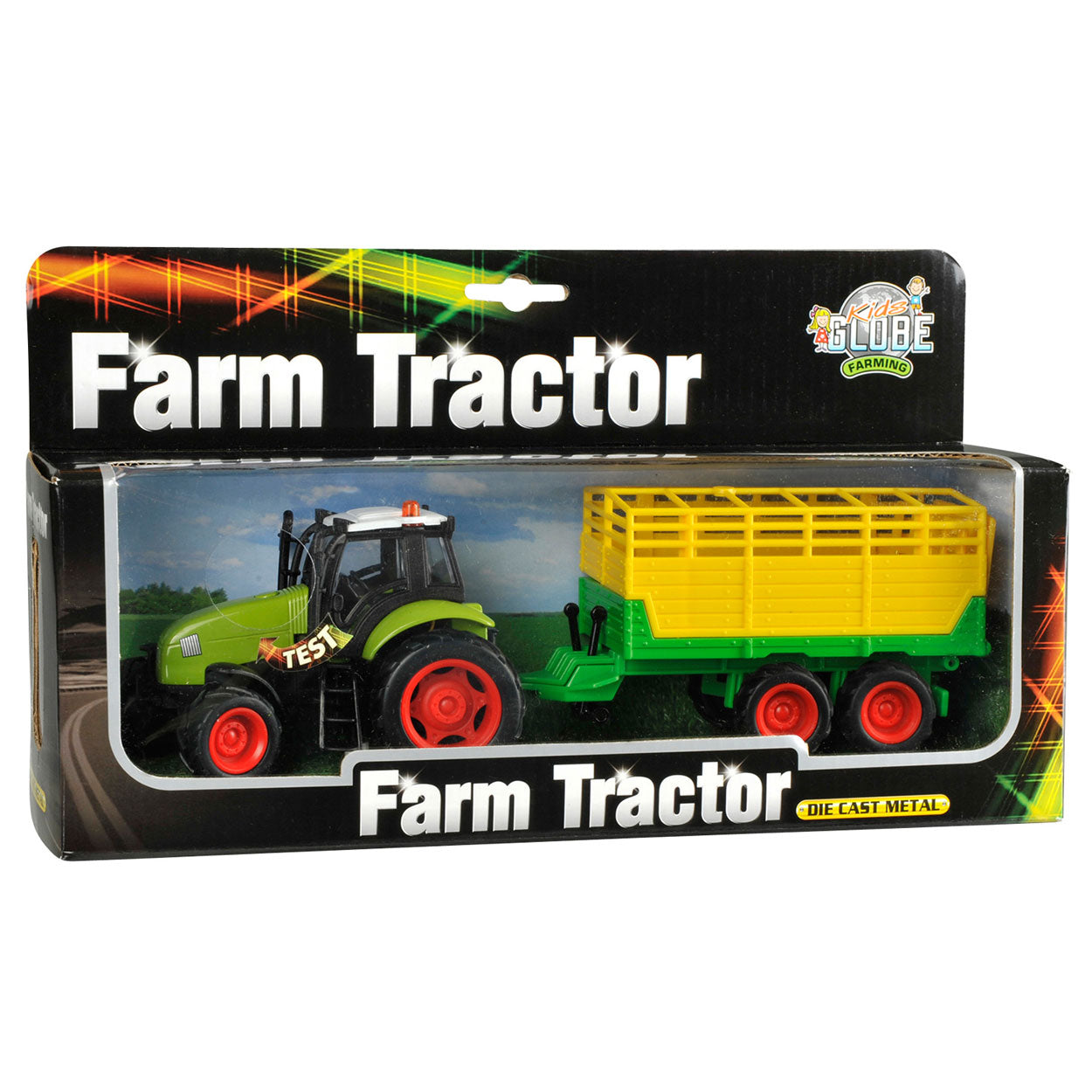 Kids Globe Globe Tractor met Aanhanger Licht Geluid 1:32