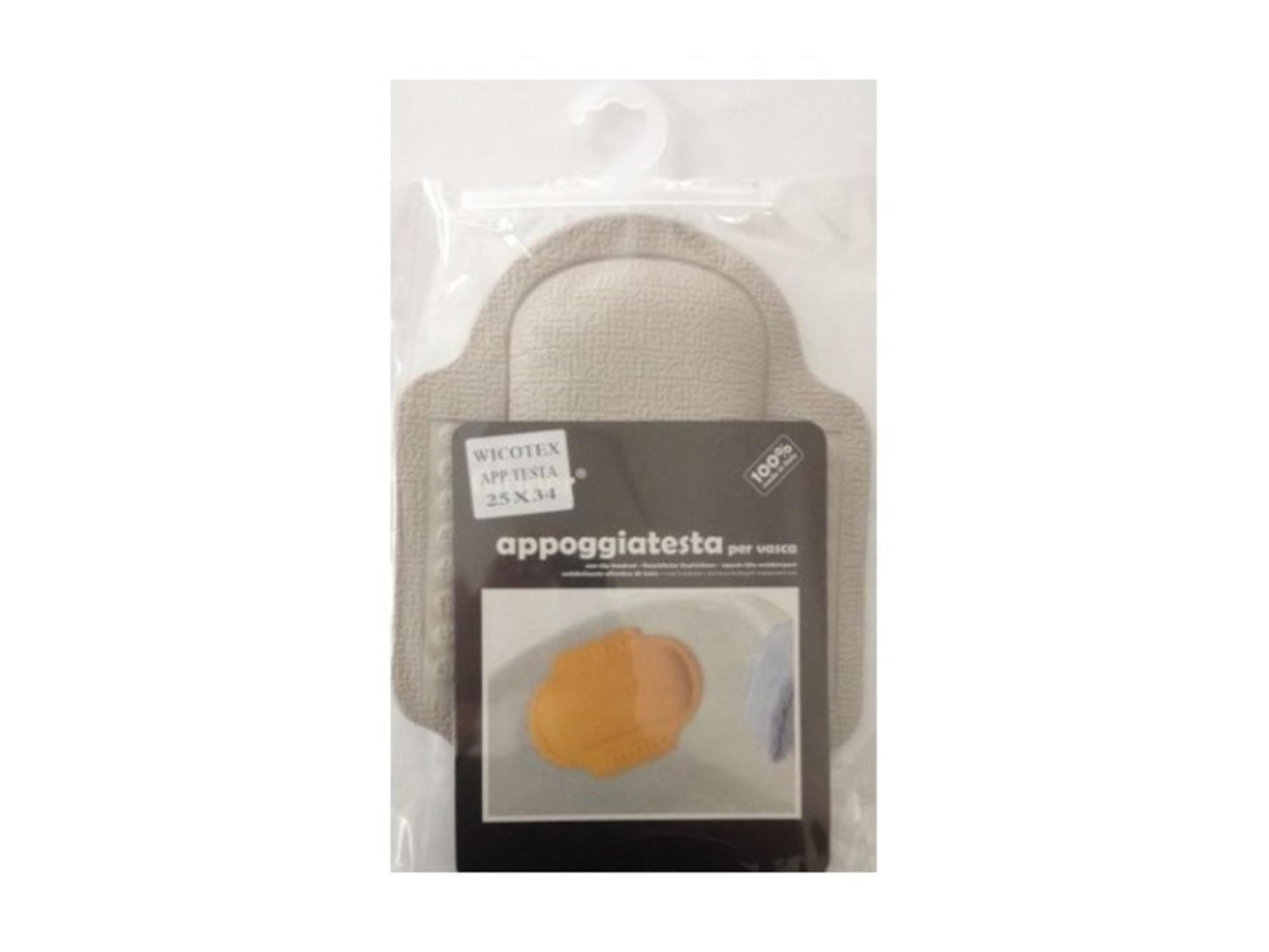 Wicotex antislip hoofdkussen 25x34cm grijs voor in ligbad