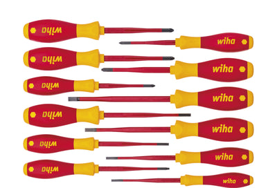 Wiha schroevendraaierset softfinish electric slimfix (rood geel, 12-delig)