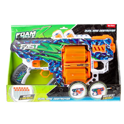 Toi-toys foam strikex pistool dual mag destroyer