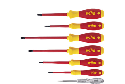 Wiha schroevendraaierset softfinish electric (rood geel, 7-delig)