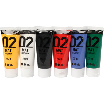 Acrylverf - Verschillende kleuren, 02 - Matt, 6x20ml