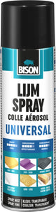 Bison lijmspray universal spuitbus 500 ml, universele, vloeibare spuitlijm voor grote oppervlakken. bindt alternatief of permanent. geschikt voor diverse materialen