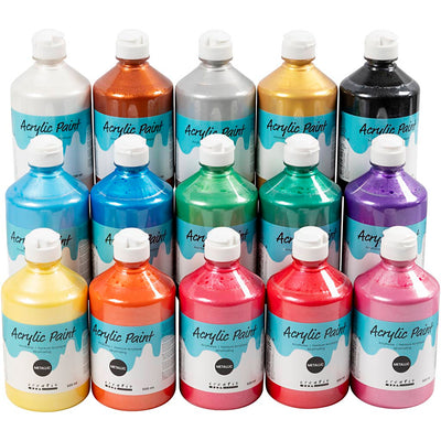 A-color acrylverf, kleuren assorti, 03 - metallic, 15x500 ml