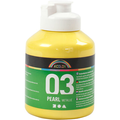 A-color acrylverf metallic, metallic, geel, 500 ml 1 fles