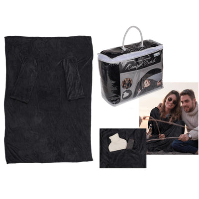 Out of the blue fleece deken met mouwen 135x172cm antr.