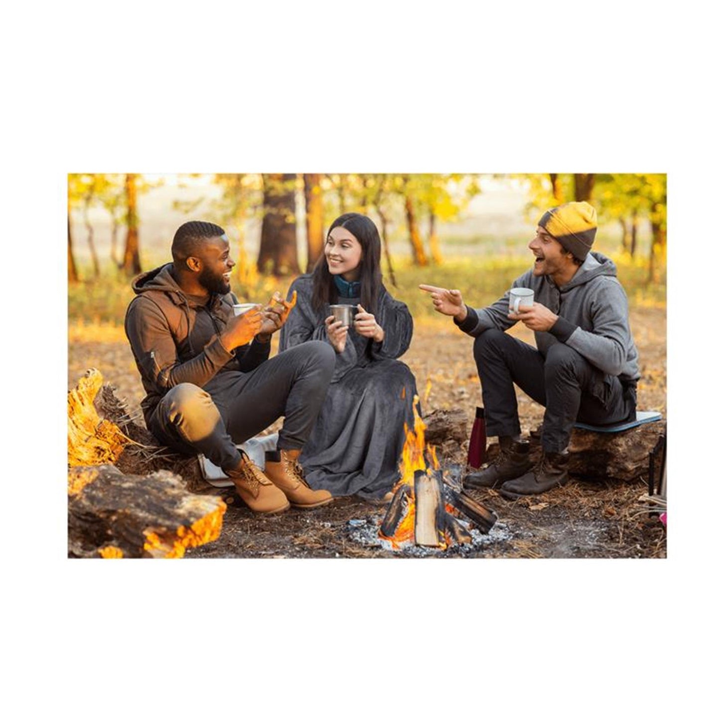 Out of the blue fleece deken met mouwen 135x172cm