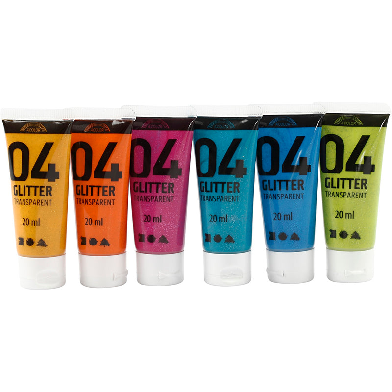 Creativ company https: www.cchobby.nl acrylverf-met-glitters-diverse-kleuren-6x20-ml-1-doos