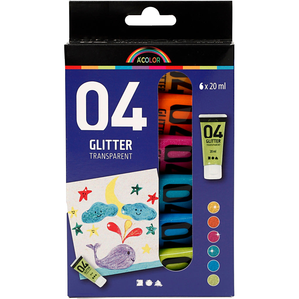 Creativ company https: www.cchobby.nl acrylverf-met-glitters-diverse-kleuren-6x20-ml-1-doos