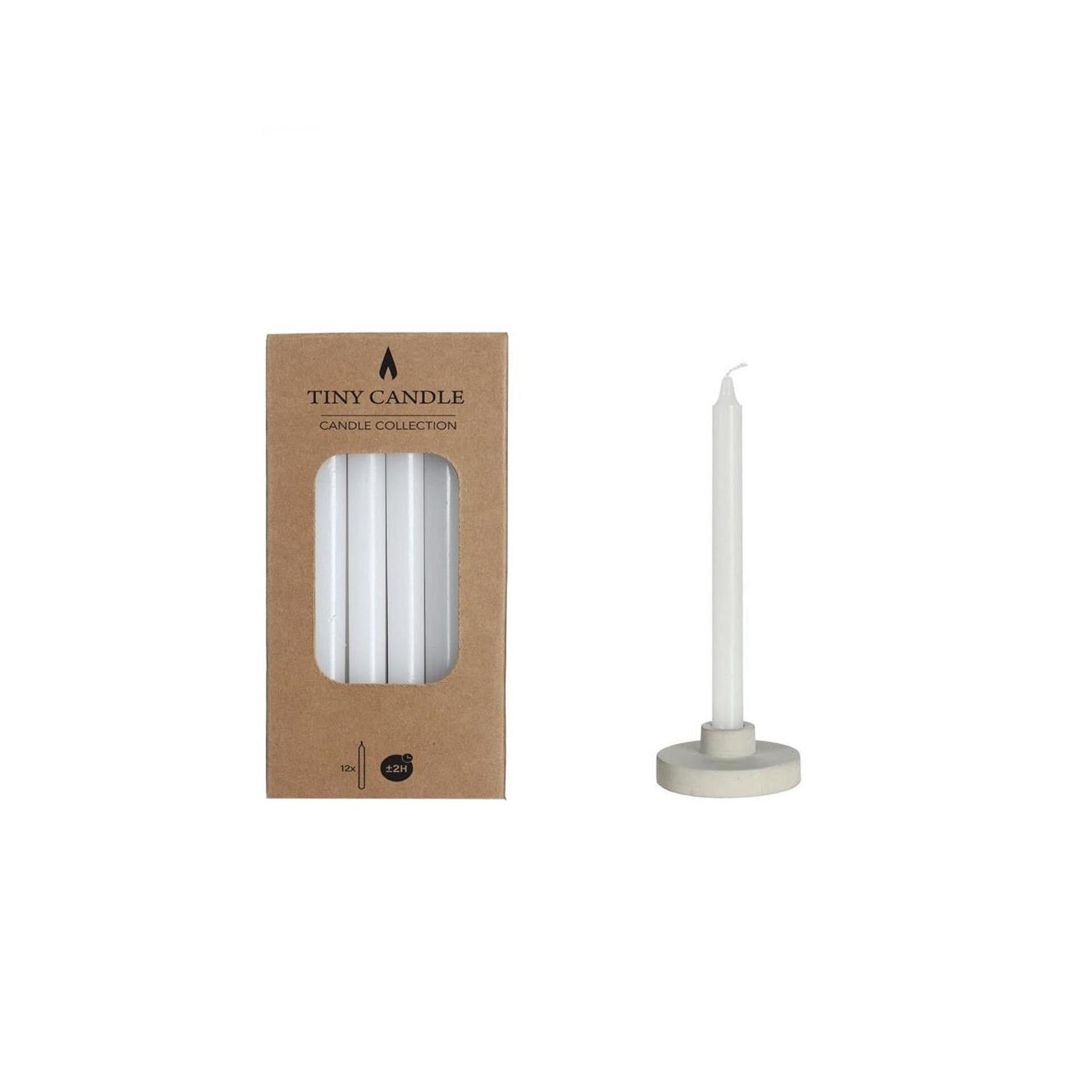Ideas 4 seasons kaarsen h14cmxø1.2cm mini wit set a 12 stuks