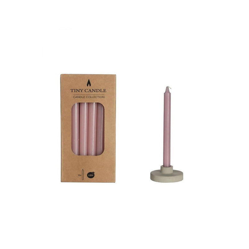 Ideas 4 seasons kaarsen h14cmxø1.2cm mauve set a 12