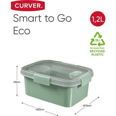 Curver smart to go eco lunchbox 1,2l + bestekset + sauscup